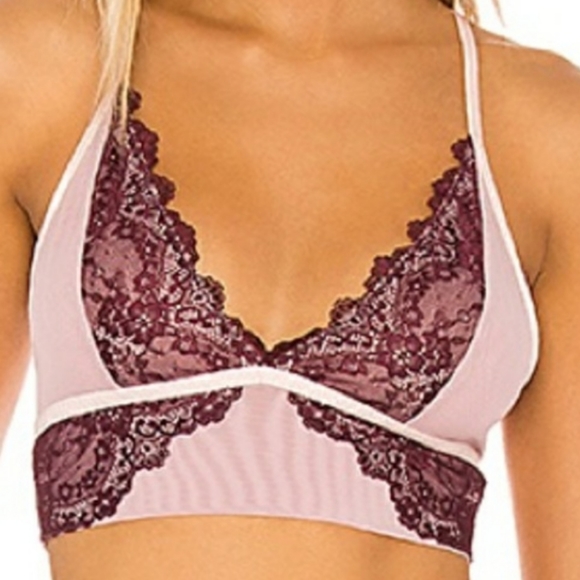 Free People Other - Free People Leah Lace & Mesh Strappy Bralette Med